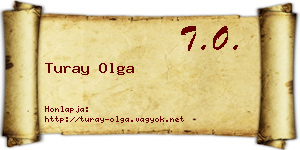 Turay Olga névjegykártya